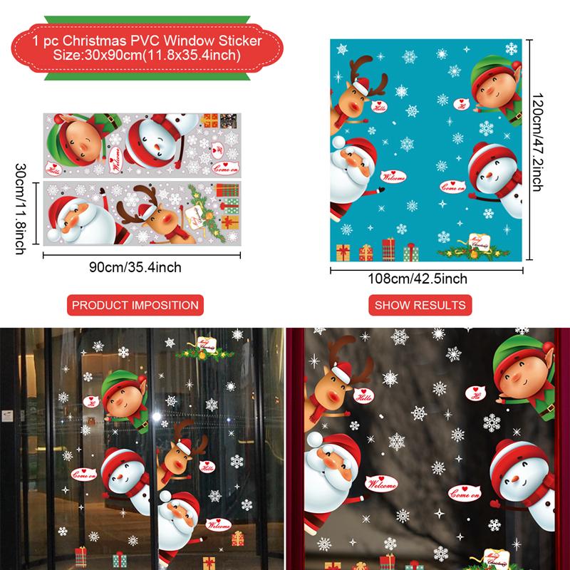 Christmas Window Sticker Merry Christmas Decorations For Home 2026 Cristmas Ornament Xmas Navidad Natal Gifts New Year 2026