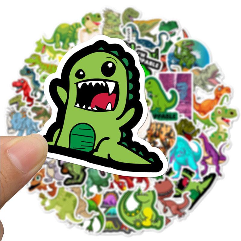 50 шт. наклейки с изображением динозавра водонепроницаемые виниловые наклейки на бутылку с водой ноутбук багаж скейтборд телефон