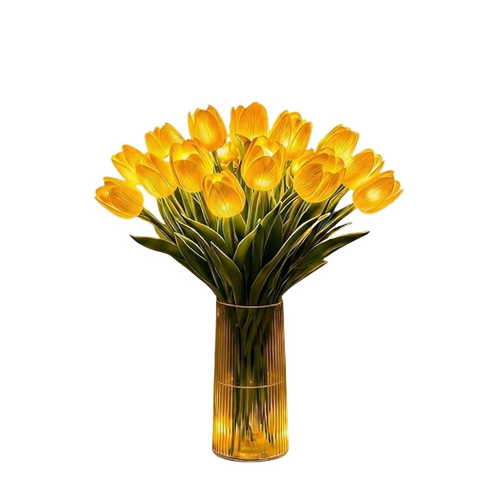 1 PCS Light With Vase, Twinkling Tulips Tree, LED Artificial Flowers Ambient Night Lamp, Gentle Lighting, For Bedroom Bedside Decor And Gift