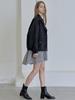 Avang Check Puff Shirring Mini Dress - Black