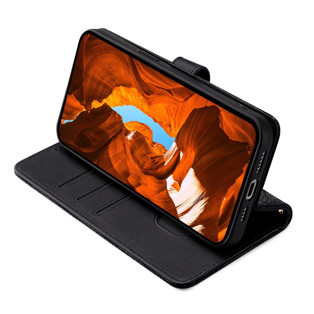 Чехол-кошелек с блестками из кожи на ремешке для Xiaomi 14T Pro