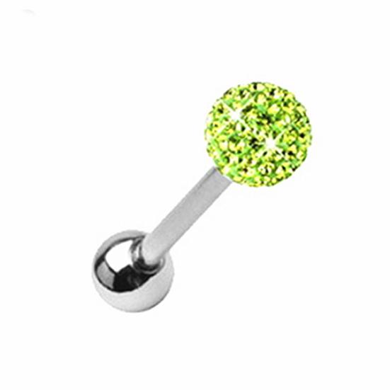 Хирургическая сталь со стразами, шарик со штангой, кольцо для языка, шпилька для пирсинга