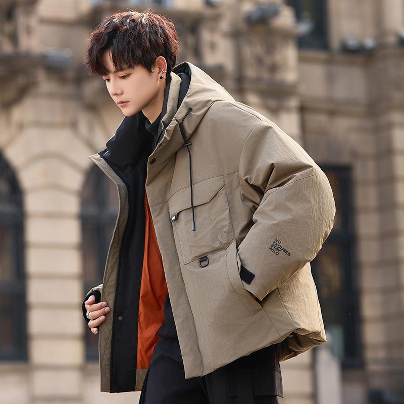 Winter New Tooling Hooded Down Jacket Men's Trendy Brand Loose Senior Men's Outdoor Warm Jacket