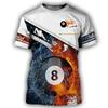 Summer Men's T-shirt Billiards No.8 Black Ball 3d Print High-quality Men's Top Holiday Casual Clothing Daily Street Short Sleeve
