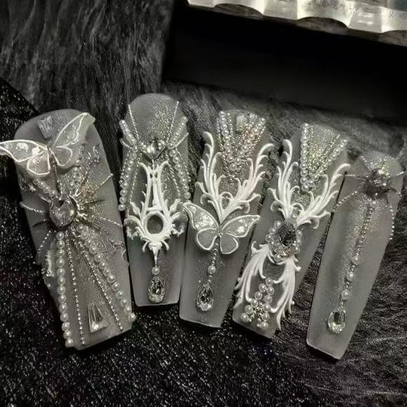 Силиконовая форма для 3D-дизайна ногтей: Кровать-балдахин в китайском стиле с высокой прозрачностью