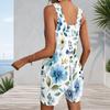 Sleeveless Pocket Tank Romper For Plus Size Women