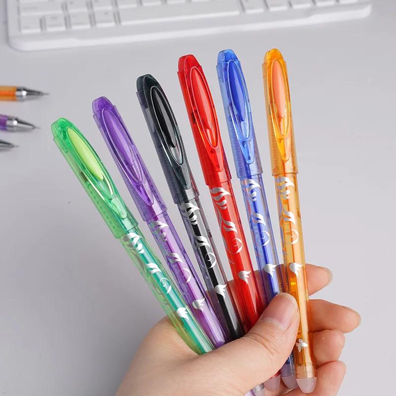 8 Pcs 0.5mm Erasable Pen Refill Set 8 Color Ink Gel Pen Rod Washable Handle School&Office Writing Stationery Gel Ink Pen