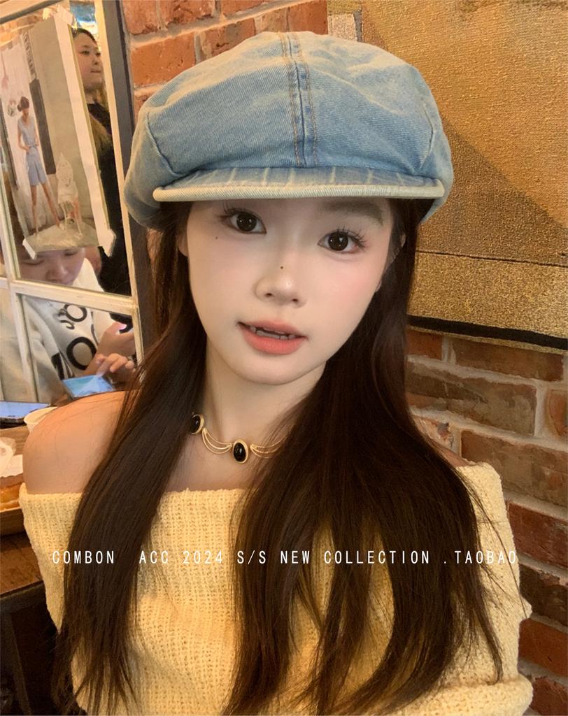 Нишевый ковбойский берет, детская осенняя восьмиугольная шляпа в стиле ретро, женское лицо, маленькая шляпа художника, литературная шляпа газетчика