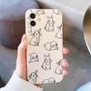 Чехол для телефона с принтом кролика, подходит для iPhone 17 16 15 14 13 12 11 Pro/Max/Plus, противоударная задняя крышка