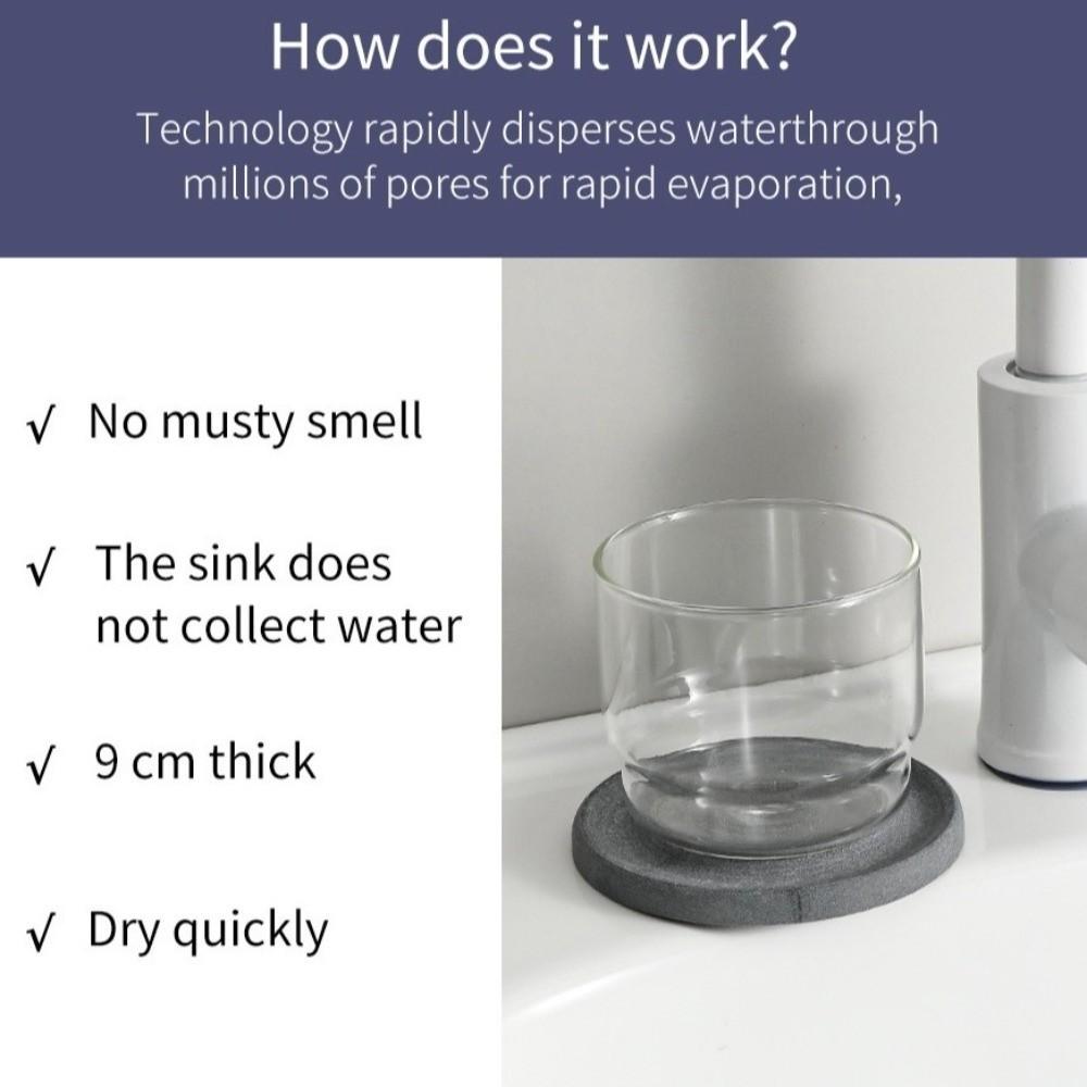 Бытовая 10x10 см Диатомовая Земля Коврик Влагопоглощающий Противоскользящий Влагопоглощающий Коврик Декоративный Практичный Поддон для Раковины Столешница