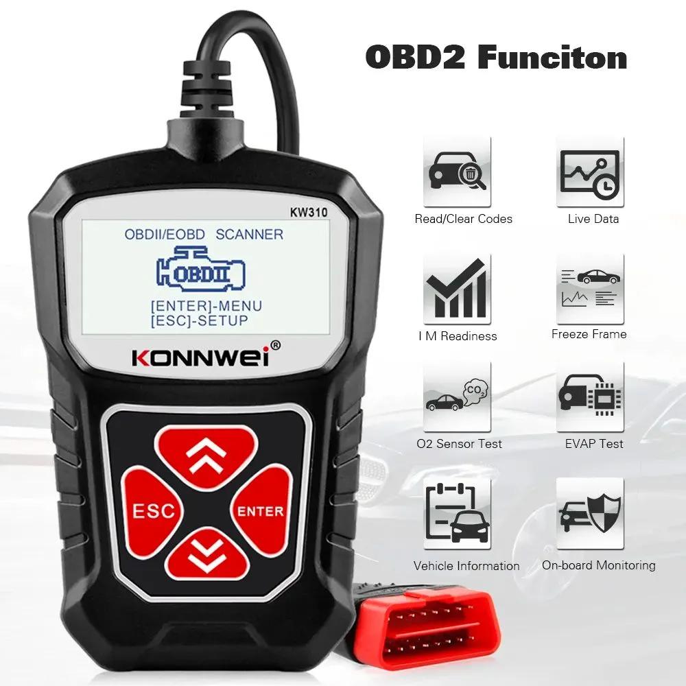 KONNWEI KW310 OBDII Автомобильные диагностические инструменты автомобильный сканер OBDII анализатор двигателя считыватель кодов автомобиль CAN OBDII Scan Tool тестер