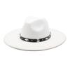 9.5Cm Big Brim Woolen Jazz Top Hat Women'S Fashion Casual Big Edge Felt Hat Men'S Jazz Hat
