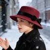 Винтажный Черный Котелок в Британском Стиле с Лентой, Плоской Тульей, Унисекс, Широкополый, Шерстяной, Теплый для Осени и Зимы, Элегантный, Незаменимый