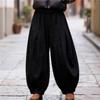 Женские винтажные вельветовые черные штаны-шаровары Зимние на резинке Свободные брюки Толстые Повседневные женские брюки