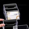 Multi-purpose Desk Business Card Name Holder Clear Name Card Organizer Holder 3 Inclined Card Slots 210-Card Capacity