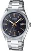 Мужские аналоговые кварцевые часы Casio MTP-1302D-1A2V Металлический браслет Серебристый Темно-серый циферблат Золотые индексы