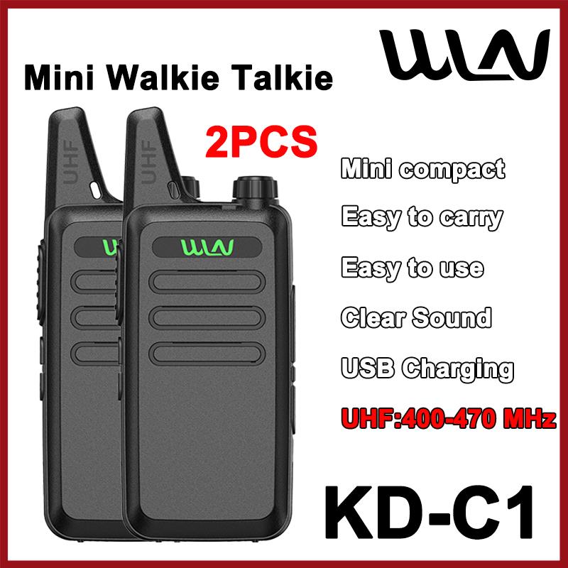 2 шт. WLN KD-C1 Мини-рация USB-зарядное устройство УВЧ 400-470 МГц Тонкий трансивер 16 каналов Дальний радиус действия Любительская двусторонняя радиостанция Подарок Детям KD-C1T
