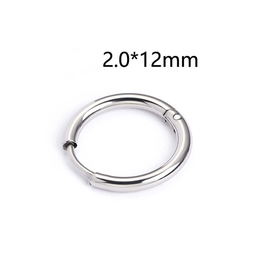 Silver/Black/Gold Color For Men Women Hoop Earrings Titanium Steel Round Circle Earrings Buckle