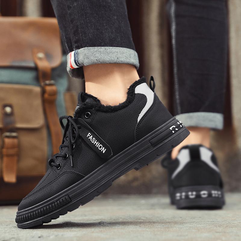 Обувь Мужские кроссовки 2024 Новые Теплые и устойчивые к холоду хлопковые туфли Модные износостойкие рабочие туфли на толстой подошве с противоскользящей платформой