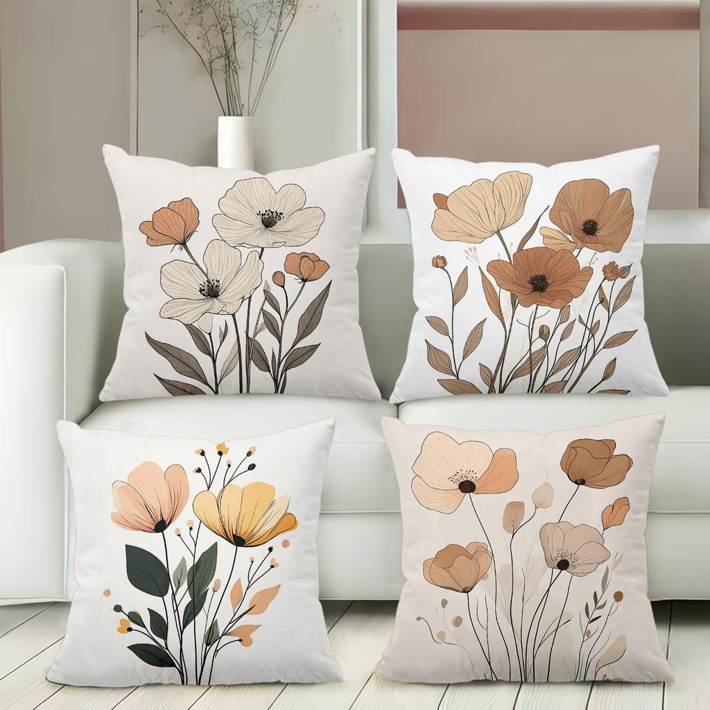 Декоративные подушки с цветочным узором для домашнего декора. Наволочка из полиэстера, декоративная подушка-чехол для дивана. Подушка для изголовья кровати