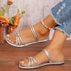 Fashion Women's 2024 Square Toe Sandals Women's New Summer Soft Bottom Slippers Flat Bottom Casual Beach Shoes Women Shoes