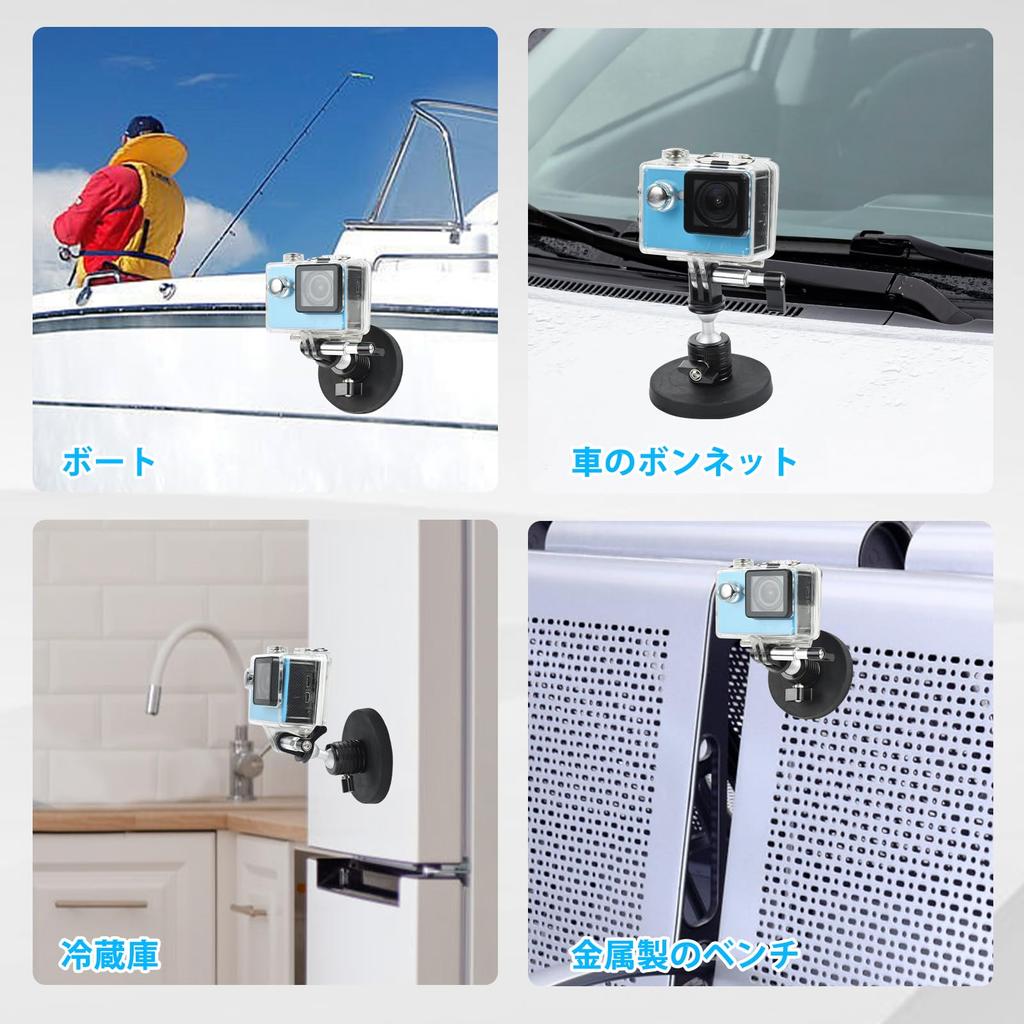 UTEBIT Magnetic Head 66mm Camera Magnetic Stand Free Head 360 Degree Rotation Strong Magnet Camera Fixed Magnet with Thread Adjustable Screw Length