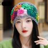 Breathable Hollow Baotou Cap Hand-Knitted Painter Hat Artistic Crochet Beanie Cap  Spring