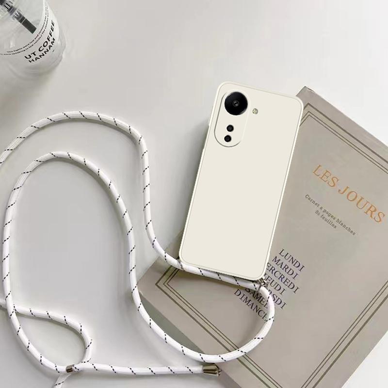 A35 5G Case Crossbody Lanyard Necklace Cord Liquid Silicone Phone Case For Samsung Galaxy A35 5G Strap Shockproof Soft Back Cover