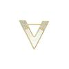 "V Letter Full Diamond Small Brooch for Women, Korean Fashionable and Simple Lapel Pin Cardigan Pin