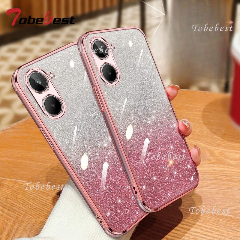 Для OPPO Realme 10 11 12 13 14 Pro Plus Чехол Мягкий Силиконовый Блестящий Глиттер Покрытие