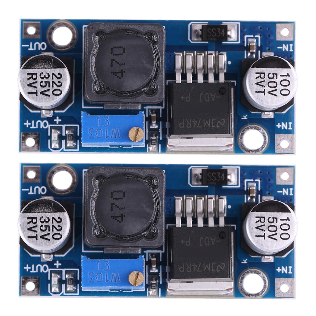 2 шт. — регулируемые понижающие модули питания, преобразователи 3,2–35 В в 1,25–35 В, 3 А