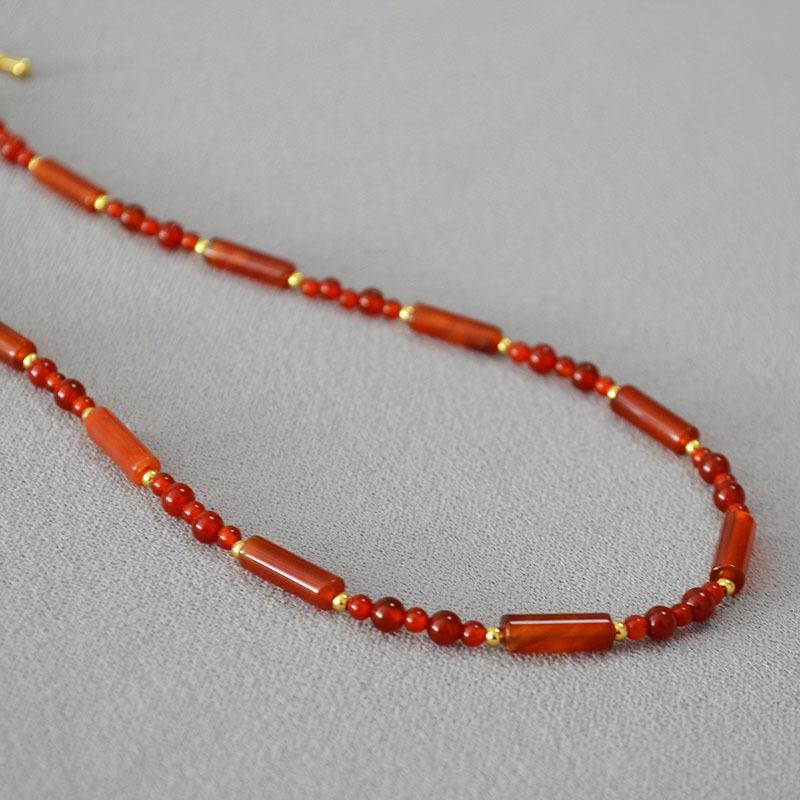 Модный тренд ретро новый китайский агат ожерелье женщины легкий роскошный темперамент высокий смысл ожерелье ключица цепь женщины