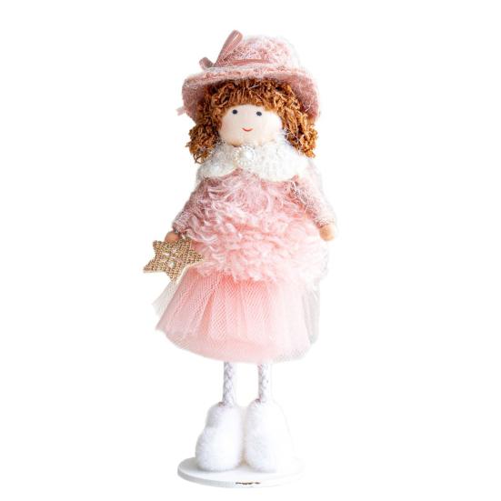Christmas Angel Doll Ornaments Tabletop Small Plush Fairy Elf Figurine for Thanksgiving New Year Birthday Wedding Xmas Party Decoration