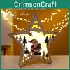 Christmas Tree Wooden Light Up Ornament With Snowman Design For Holiday Decor