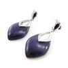 [J0178] - Серебряные серьги «Рут» с аметистом «кошачий глаз»