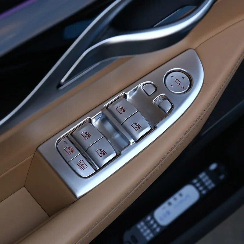 Для BMW 7 серии F01 F02 G11 G12 ABS серебро/углеродное волокно автомобильный переключатель подъема окна кнопка рамка крышка отделка наклейки автомобильные аксессуары