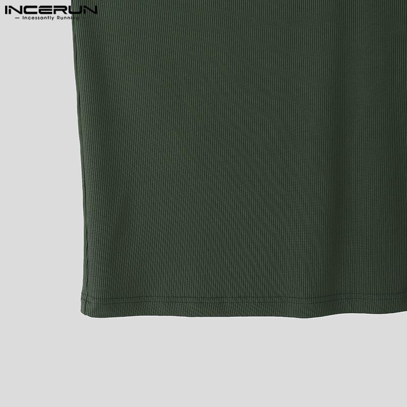 INCERUN Мужские топы на бретелях, повседневные, с V-образным вырезом, без рукавов, однотонные майки, камисоль