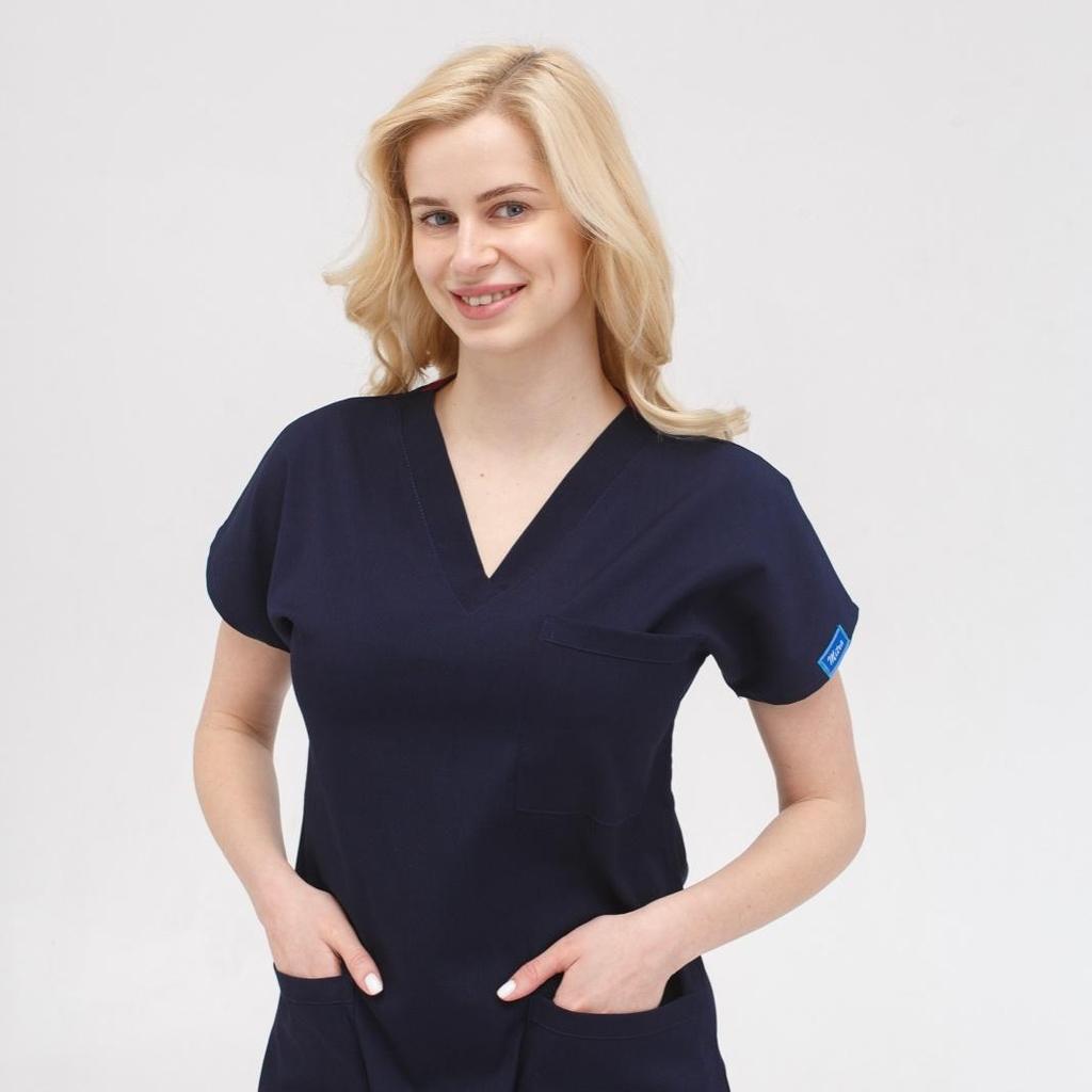 Набор из двух предметов, медицинские скрабы, унисекс, комплект униформы для врачей и медсестер, медицинская форма, хирургический костюм, топы + брюки, с v-образным вырезом, с короткими рукавами, тонкая ткань Tericoton