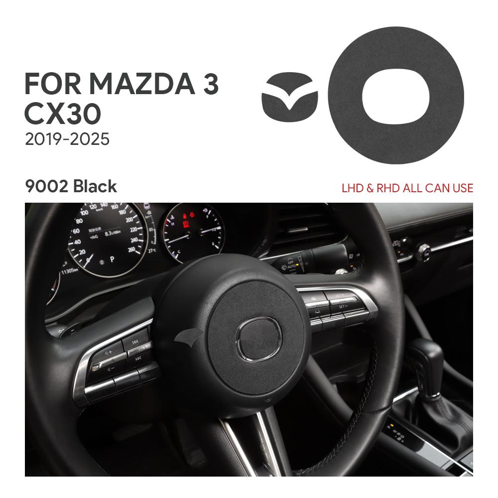 Top Suede Trim LHD RHD Sticker For Mazda 3 Axela CX30 CX-30 2024 2025 Car Steering Wheel Accessories