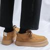 Men Suede Thick Soled Office Walking Shoes Soft Soled Genuine Leather Shoes Round Toe Flat Designer Antiskid Oxford Shoes2025New