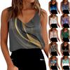 Женские атласные майки с V-образным вырезом, повседневные майки без рукавов, летние базовые майки с градиентом