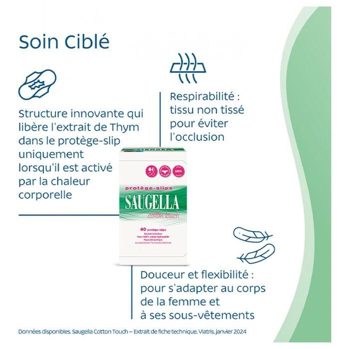 Saugella Cotton Touch 40 Protège-Slips Lot de 2 x 40 Unités