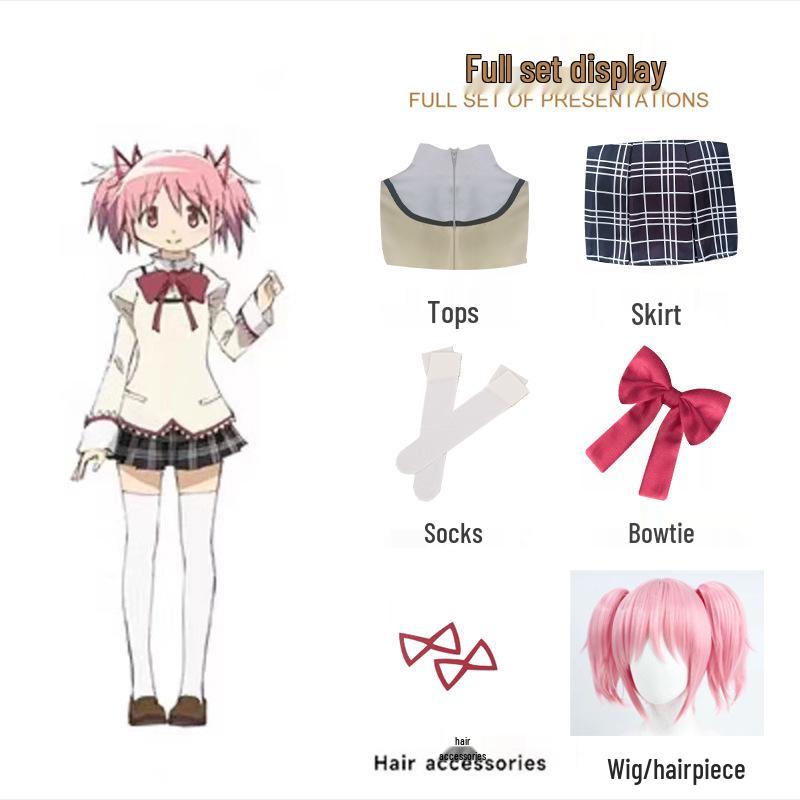 В наличии Школьная форма Косплей Puella Magi Madoka Magica - Мадока, Хомура, Саяка, Мами