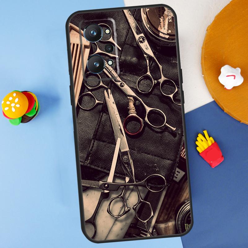 Hair Stylist Scissors Brush Switch For Realme GT7 Pro GT 6T 6 5 C67 C61 C55 C53 C51 C21Y C25S C75 10 11 12 13 14 Pro Plus Case