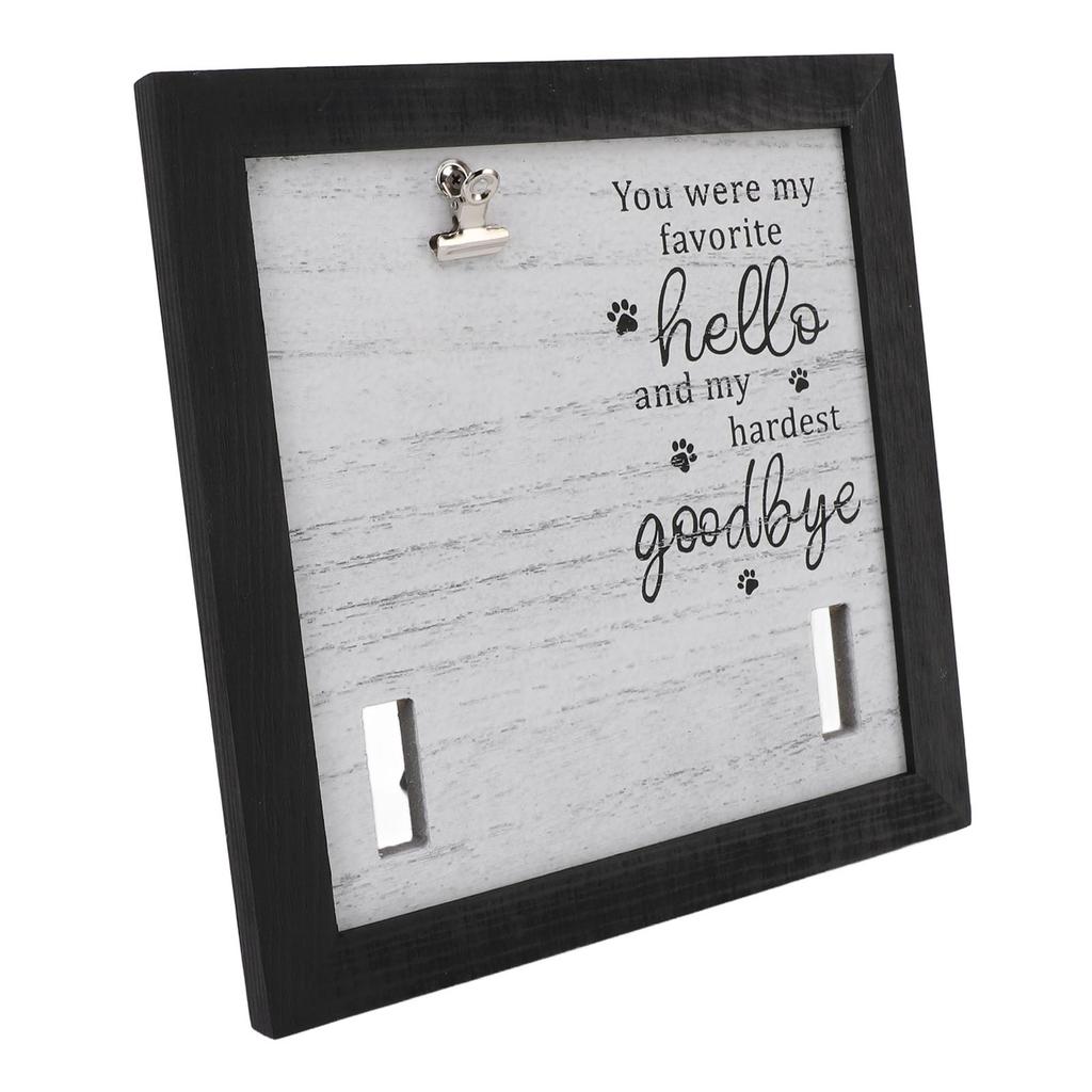 Pet Memorial Picture Frame Wooden Stable Display Dog Cat Collar Keepsake Frame for Tabletop Desk