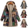 Женское пальто сохраняет тепло с капюшоном из полиэстера с этническим рисунком зимнее пальто для повседневной носки