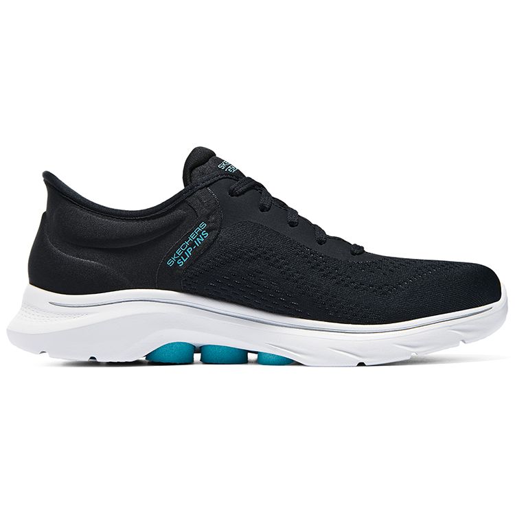 Skechers Go Walk 7 Амортизация Удобная Сетчатая Низкая Посадка Повседневная Беговая Обувь Женская кеды Черный Синий 125233-BKAQ