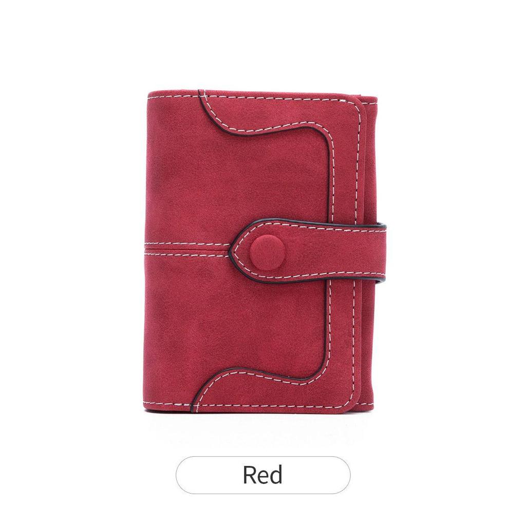 Женский ретро-кошелек-портмоне из матового материала, двускладной, короткий, многофункциональный, простой, модный.