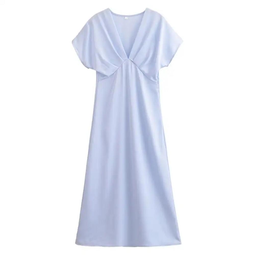 Новые женские платья Летние элегантные модные облегающие платья с V-образным вырезом для улиц и праздников Длинные платья для молодых женщин Шикарное удобное платье