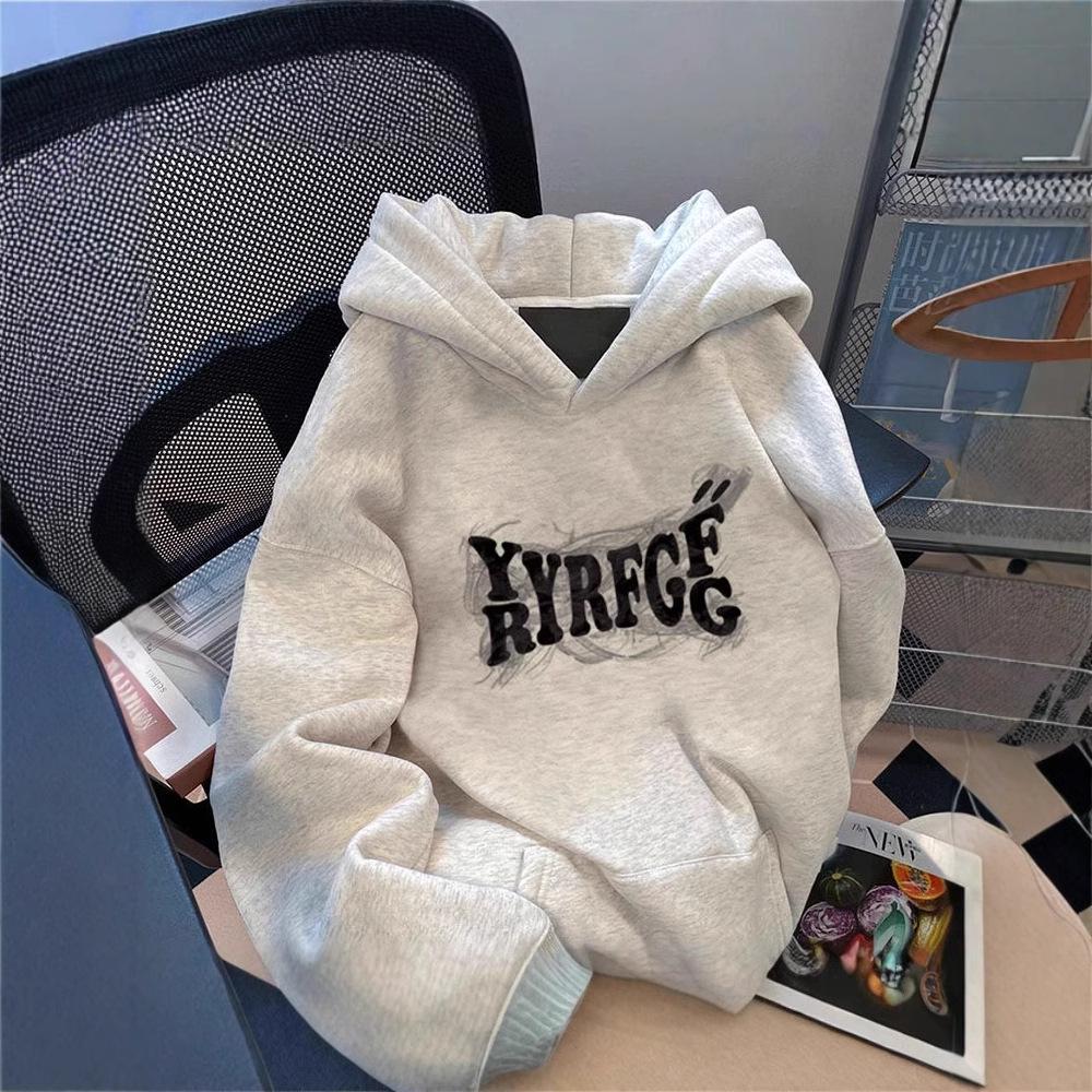 Унисекс толстовка с капюшоном в американском стиле, 500 г: Трендовый, Свободного кроя, Тяжелый вес для Весны и Осени.